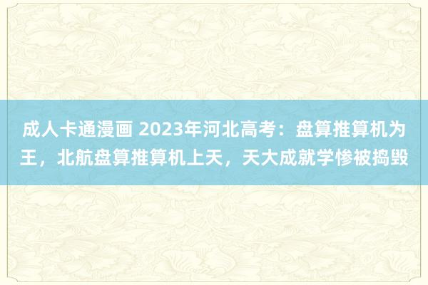 成人卡通漫画 2023年河北高考：盘算推算机为王，北航盘算推算机上天，天大成就学惨被捣毁