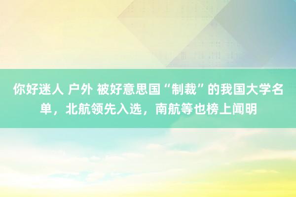 你好迷人 户外 被好意思国“制裁”的我国大学名单，北航领先入选，南航等也榜上闻明