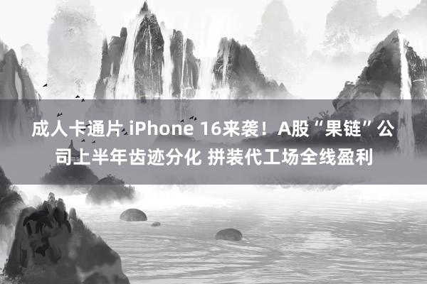 成人卡通片 iPhone 16来袭！A股“果链”公司上半年齿迹分化 拼装代工场全线盈利