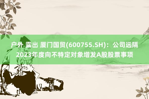 户外 露出 厦门国贸(600755.SH)：公司远隔2023年度向不特定对象增发A股股票事项