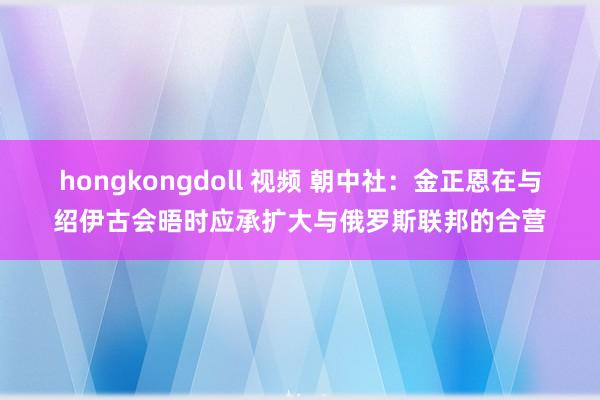 hongkongdoll 视频 朝中社：金正恩在与绍伊古会晤时应承扩大与俄罗斯联邦的合营