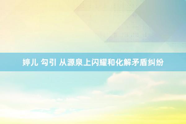 婷儿 勾引 从源泉上闪耀和化解矛盾纠纷