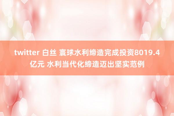 twitter 白丝 寰球水利缔造完成投资8019.4亿元 水利当代化缔造迈出坚实范例