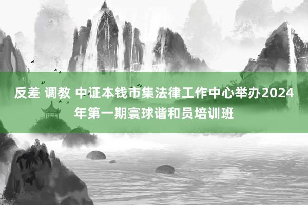 反差 调教 中证本钱市集法律工作中心举办2024年第一期寰球谐和员培训班