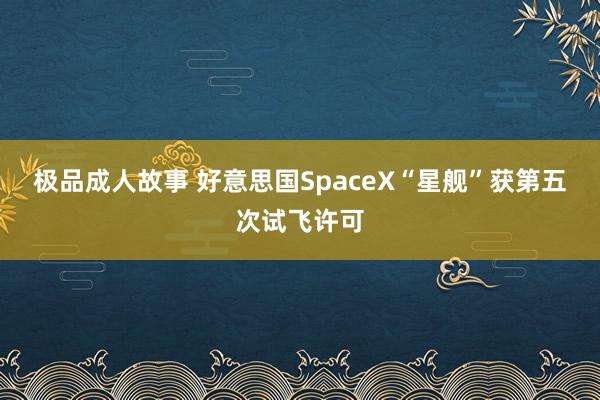 极品成人故事 好意思国SpaceX“星舰”获第五次试飞许可