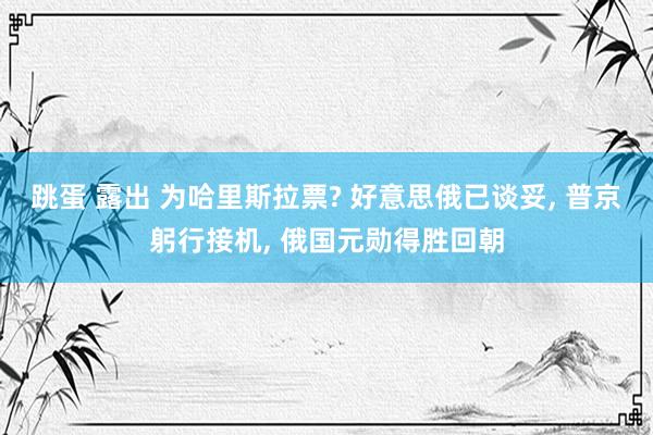 跳蛋 露出 为哈里斯拉票? 好意思俄已谈妥， 普京躬行接机， 俄国元勋得胜回朝