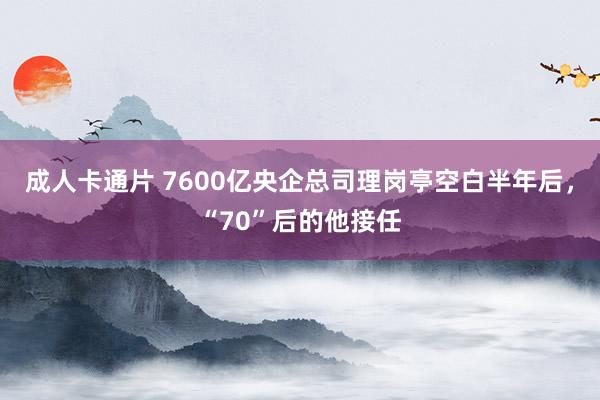 成人卡通片 7600亿央企总司理岗亭空白半年后，“70”后的他接任