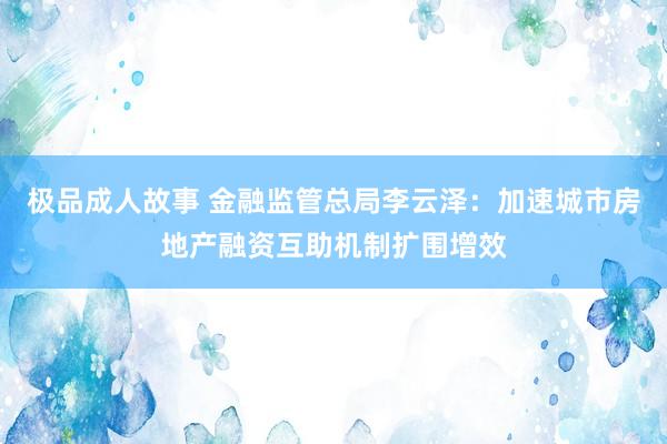 极品成人故事 金融监管总局李云泽：加速城市房地产融资互助机制扩围增效