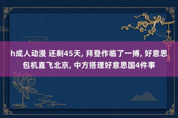 h成人动漫 还剩45天， 拜登作临了一搏， 好意思包机直飞北京， 中方搭理好意思国4件事