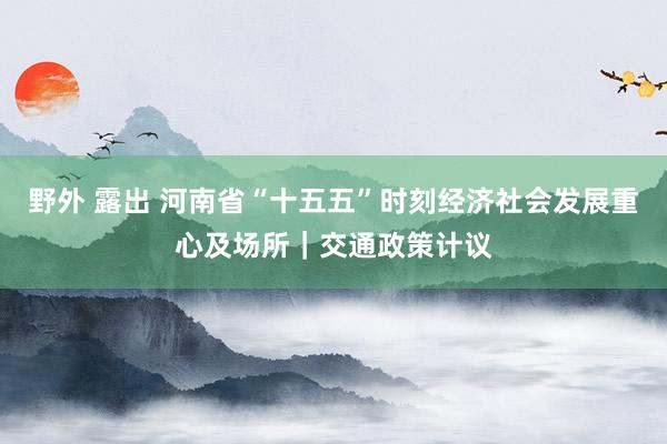 野外 露出 河南省“十五五”时刻经济社会发展重心及场所｜交通政策计议